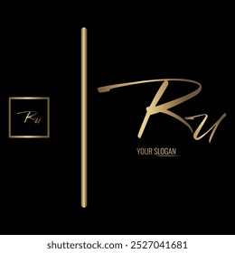 Luxury stylish RU letter vector logo design
