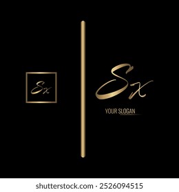 Luxury stylish Sx letter vector logo design