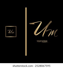 Luxury stylish UM letter vector logo design