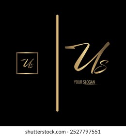 Luxury stylish US letter vector logo design