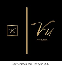 Luxury stylish VU letter vector logo design