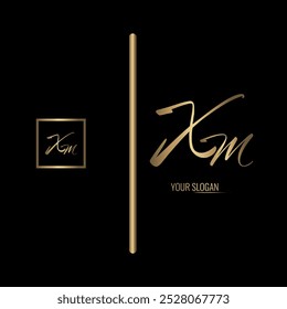 Design de logotipo de vetor de letra XM elegante de luxo