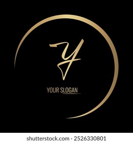 Luxury stylish Y letter vector logo design with awesome gradient color circle 