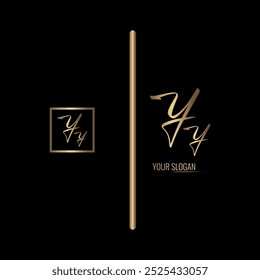 Diseño de logotipo de Vector de letras YY con estilo de lujo