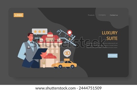 Luxury Suite concept. A beaming concierge welcomes guests to a sumptuous stay, where top-tier service meets elegance.