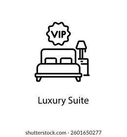 Luxury Suite icons vector set stock illustration.