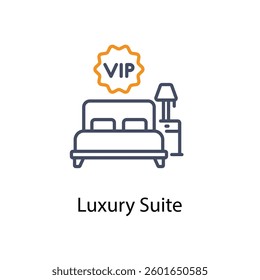 Luxury Suite icons vector set stock illustration.