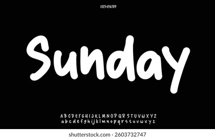 Luxury SUNDAY alphabet letters font for logo