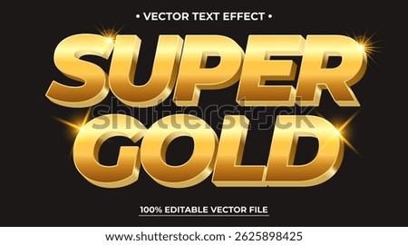 Luxury super gold sparkle text style effect template editable text effect