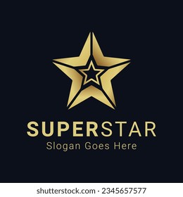 Luxury Super Star Logo Design Success Achievement Star 3D Star