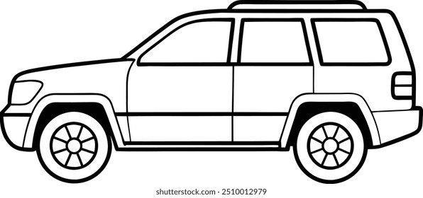 SUV de lujo, SUV de lujo arte de la línea del coche, silueta de Vector SUV de lujo, 
Ilustración y Vector del coche, Vector del vehículo, ilustración del vehículo
