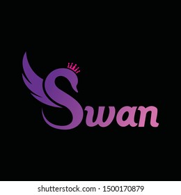 Luxury swan Logo design creative concept template icon