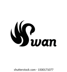 Luxury swan Logo design creative concept template icon