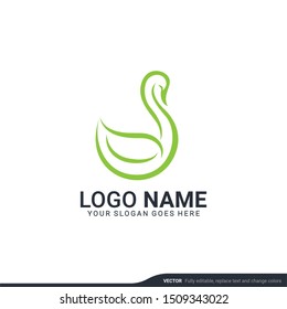 Luxury swan logo design. Editable logo design