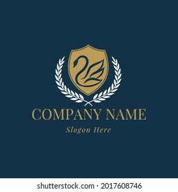 Luxury swan logo design template