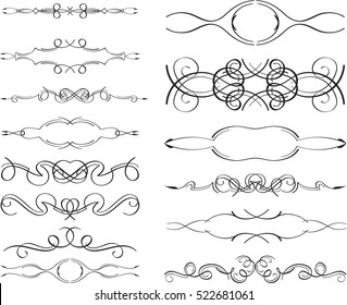 Luxury swirl design elements set on white