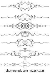 Luxury swirl divide line set on white