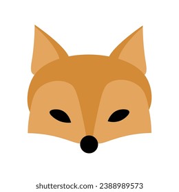 Luxury symbol of carnival fox mask. Christmas symbol in boho style. Festive New Year vector icon isolated on white background for decoration of holiday design