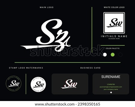 Luxury SZ Logo Image, Colorful Sz zs Vector Logo Icon Design For Your Business Or Finance Stock fotó © 