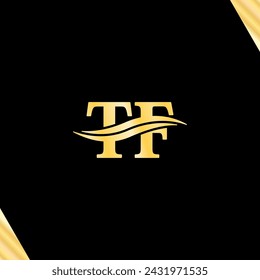 Luxury T F letter logo Elegant typeface Monogram design vector of business name branding logotype.