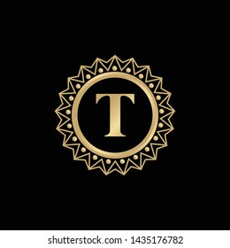 luxury T letter logo design vector template
