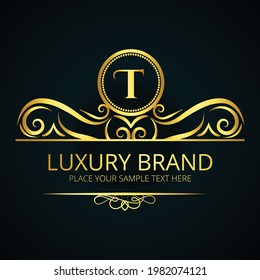 Luxury T letter logo design