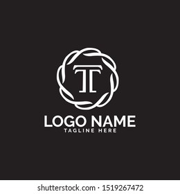 Luxury t letter logo vector