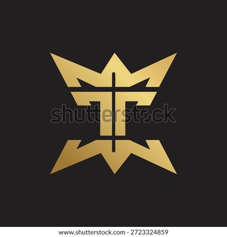 Luxury T logo design. Crown T logo design