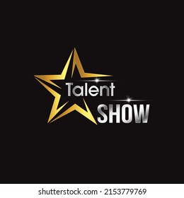 Luxury Talent Show Logo On A Dark Background. Shiny Glowing. Vector Illustration 