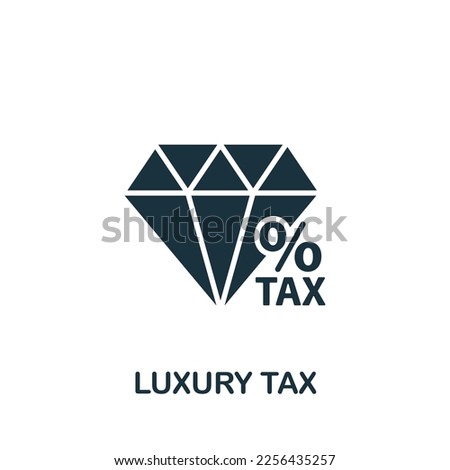 Luxury tax icon. Monochrome simple sign from common tax collection. Luxury tax icon for logo, templates, web design and infographics.