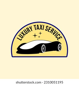 Luxury taxi service logo on isolated yellow background