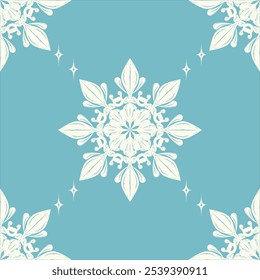 Luxury Teal Round Buds y Florals Decoración Vector sin fisuras. Brocado beige del bordado de la elegancia sobre fondo azul. Diseño de jardín rico de la opulencia perfecta. Elaborar Monograma Fondo de pantalla Dibujo a mano