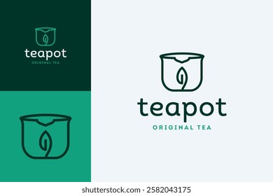 luxury teapot icon logo vector design template. creative teapot, cup, pot for drink, tea and coffee business with modern, elegant, and outline styles 