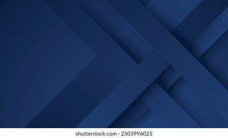 Luxury template diagonal lines stripe dark blue background with golden line decor and copy space for text.