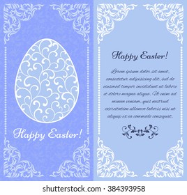Luxury template with floral frame and a decorative pattern for the Easter. There is a place for text