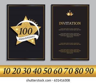 Luxury Template  Logo Set of Anniversary Celebration Invitation Vector Illustration EPS10