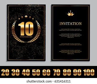 Luxury Template  Logo Set of Anniversary Celebration Invitation Vector Illustration EPS10