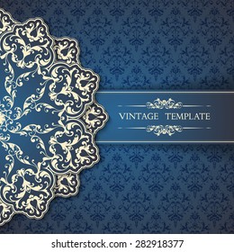 Luxury template with ornate design element, seamless background and banner place for text. Design with pattern and decorative elements