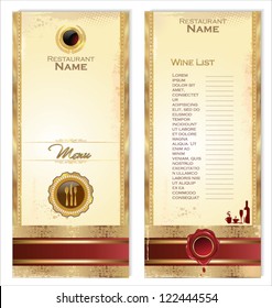 Luxury Template For A Restaurant Menu Or Wine List