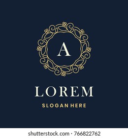 Luxury template vector logo illustration vintage emblem isolated modern style retro