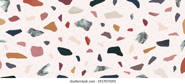 Luxury Terrazzo Background Vector. Marble texture pattern for social media banners, Post and stories background, Home decoration, packaging design and prints. 
