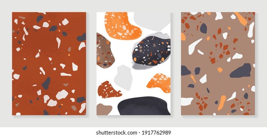 Luxury Terrazzo Background Vector. Marble texture pattern for social media banners, Post and stories background, Home decoration, packaging design and prints. 