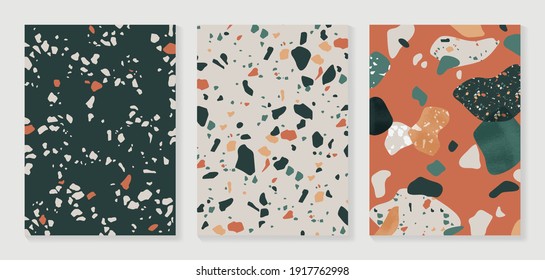 Luxury Terrazzo Background Vector. Marble texture pattern for social media banners, Post and stories background, Home decoration, packaging design and prints. 