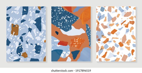 Luxury Terrazzo Background Vector. Marble texture pattern for social media banners, Post and stories background, Home decoration, packaging design and prints. 