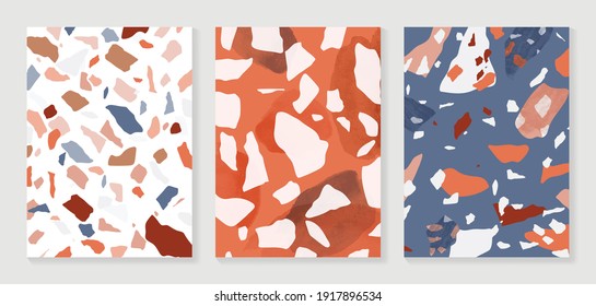 Luxury Terrazzo Background Vector. Marble texture pattern for social media banners, Post and stories background, Home decoration, packaging design and prints. 