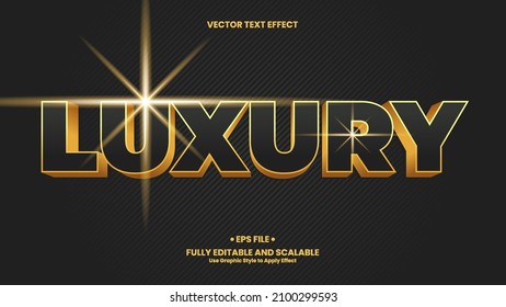 Luxury Text Effect. Black and gold text effect template with 3d style use for title, headline, logo and business brand