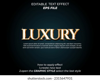 luxury text effect, font editable, typography, 3d text. vector template