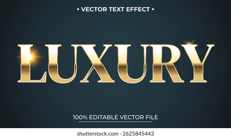 Estilo de efeito de texto luxuoso dourado editável de luxo