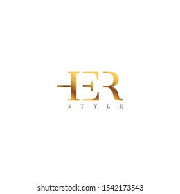 Luxury text logo design of HER with gold and clean background - EPS10 - Vector.
