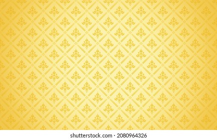 Luxury Thai pattern Golden background vector illustration. lai Thai element pattern. Bright gold and yellow theme